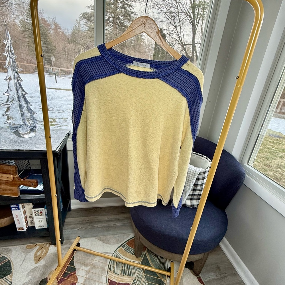 Ces Femme Coastal Granddaughter Waffle Knit Sweater Size S